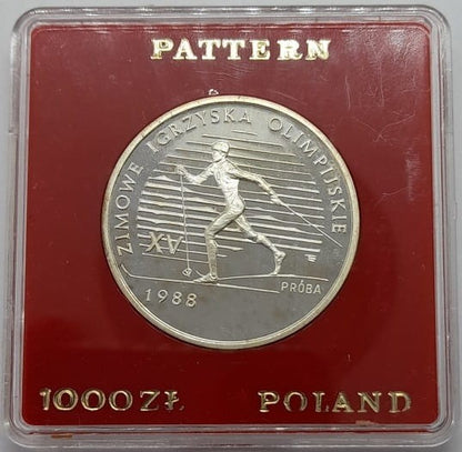 Moneta 1000 zł XV Zimowe Igrzyska Olimpijskie  PRÓBA 1988